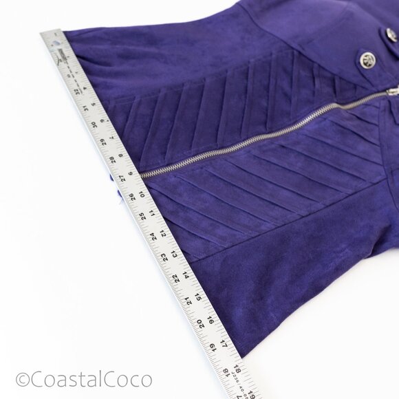 Lydia Suede Corset Vest Top XL Stretchy Bustier Fitted Biker Steampunk Goth NWT - Picture 11 of 12